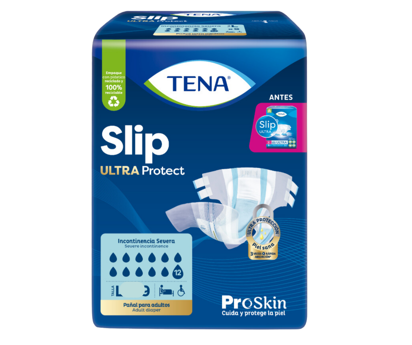 Pañal TENA Slip Ultra Proskin XL Caja de 84 pañales